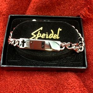 Speidel ID bracelet with cut out cross